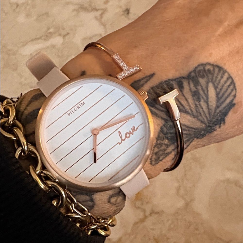 PILGRIM ASTRID WRISTWATCH ROSE GOLD / NUDE NEW